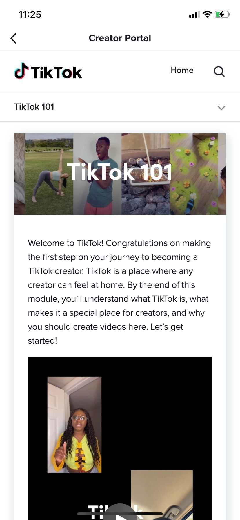 Скриншот модуля TikTok 101
