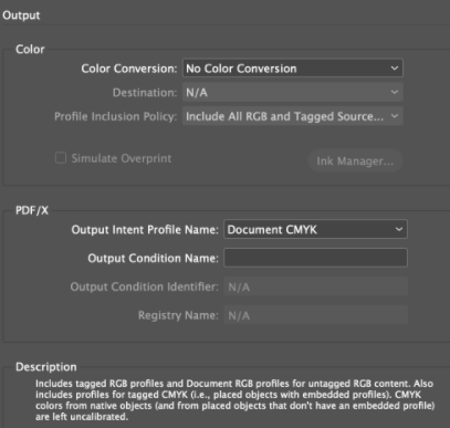 Настройки вывода и цветопередачи.
