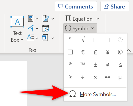 Выберите Вставка > Символ > Другие символы