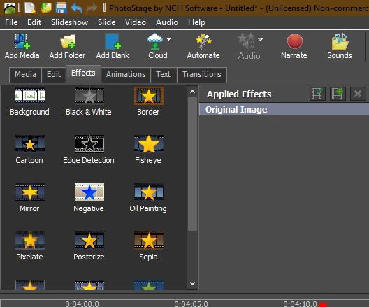 Изображение: дополнительные эффекты и настройки в PhotoStage