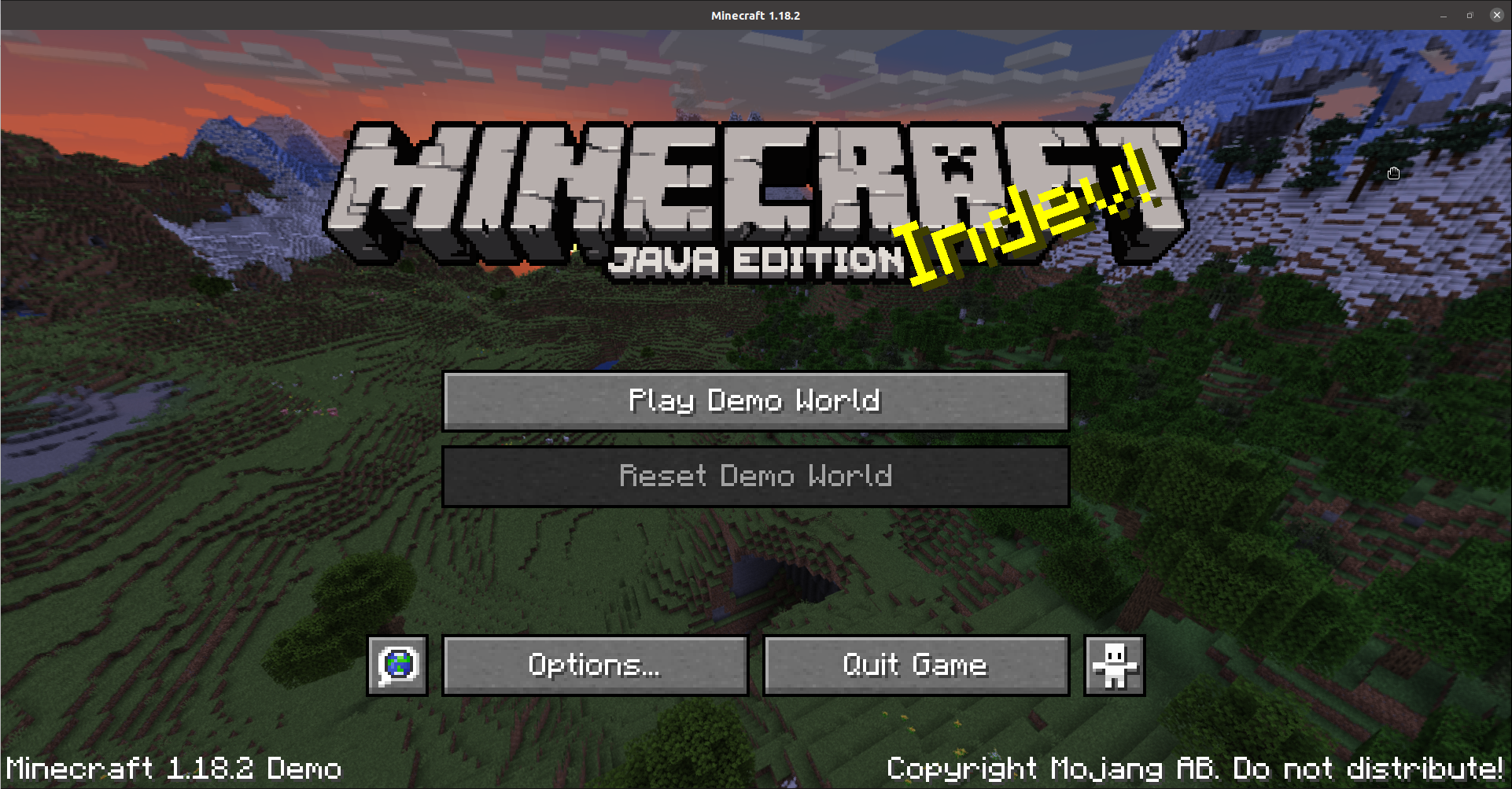 Главный экран Minecraft с кнопкой Play