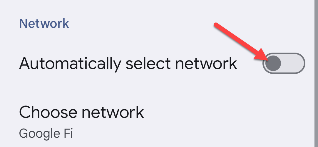 Отключение автоматического выбора сети в настройках Android