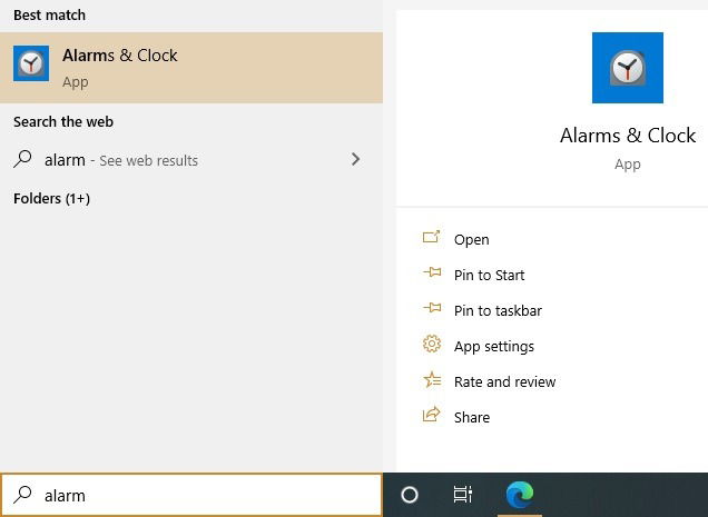 Панель приложения «Будильники и часы»