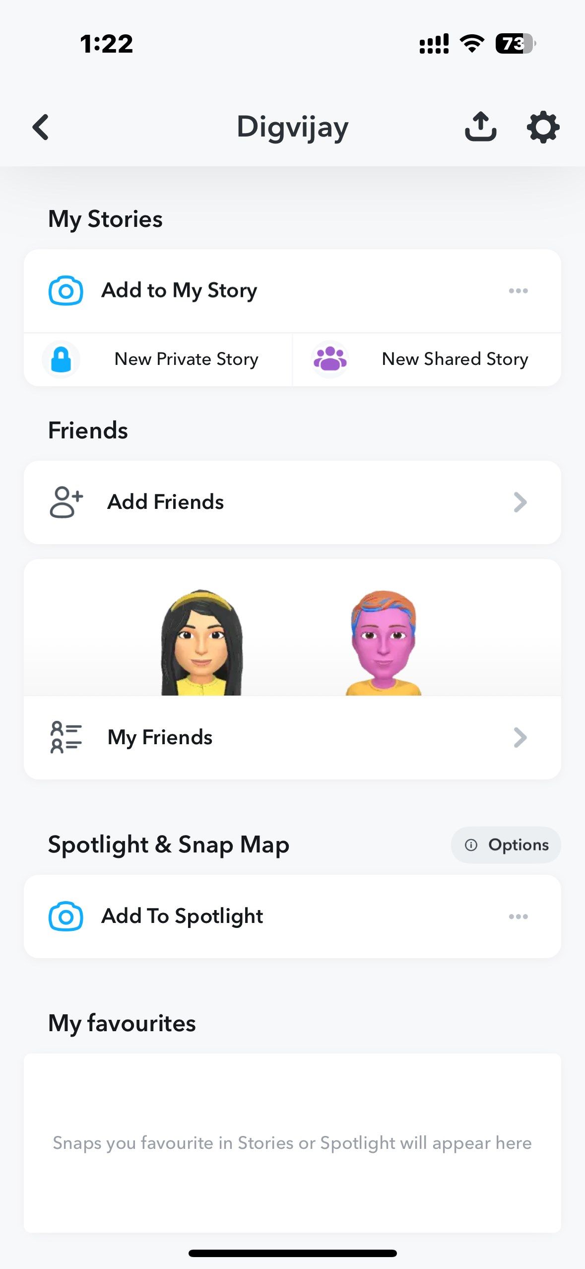 Открытие списка «Мои друзья»