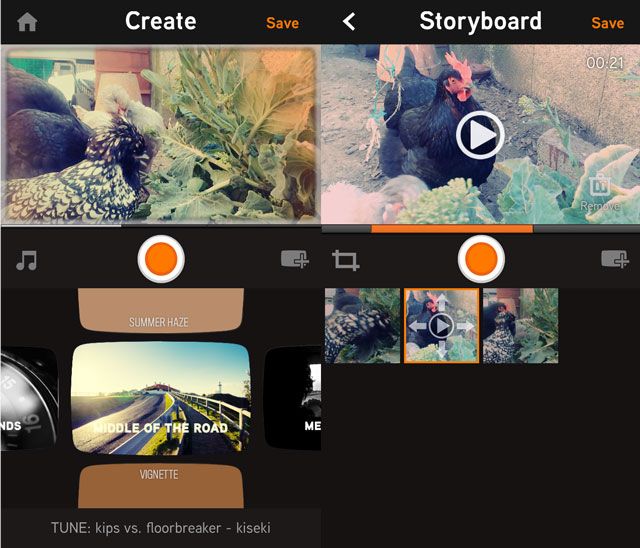 Интерфейс FrameBlast с эффектами и раскадровкой