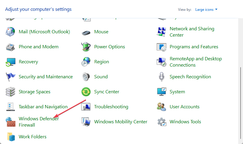 Интерфейс Брандмауэра Защитника Windows