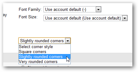 Настройка шрифта и формы краёв объявления