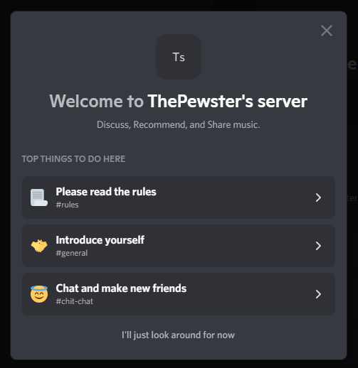 Превью экрана приветствия сервера
