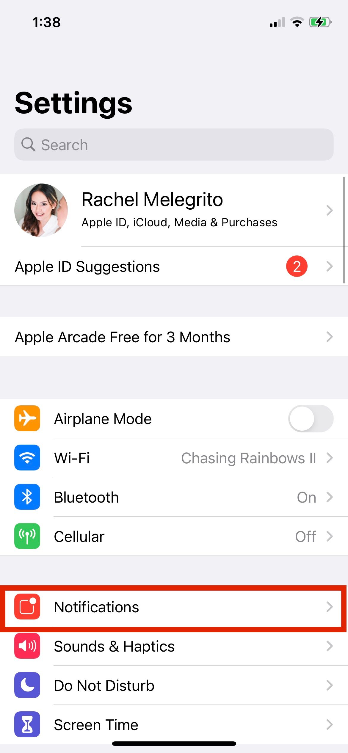 Настройки > Уведомления