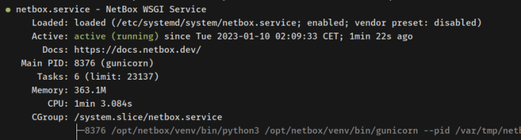 Статус netbox