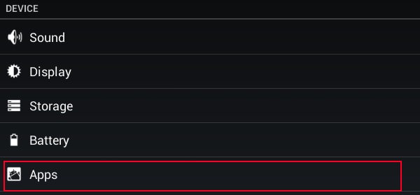 Экран настроек Android — список приложений