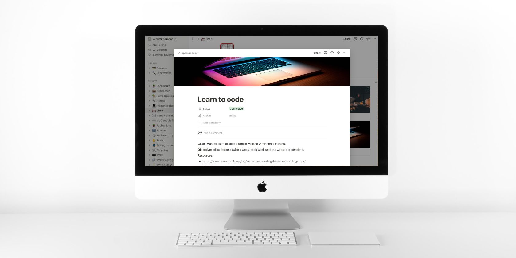 Как ставить и отслеживать цели в Notion