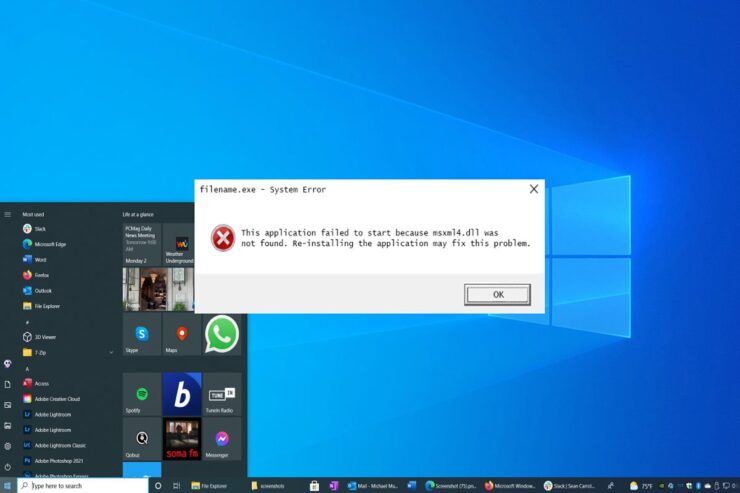 Исправить msxml4.dll — ошибка не найдена или отсутствует
