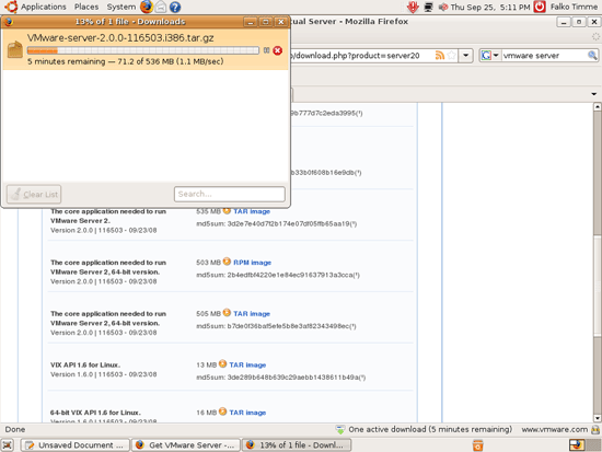 Ссылка на скачивание файла VMware-server-*.tar.gz