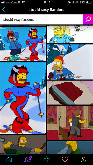 Экран поиска GIF в GIPHY