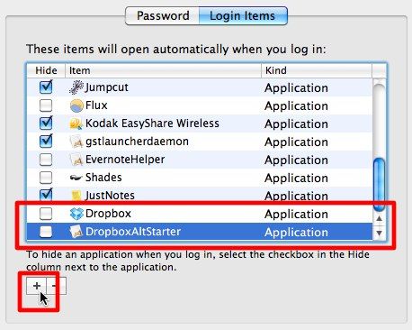 Добавление приложения в список элементов входа macOS