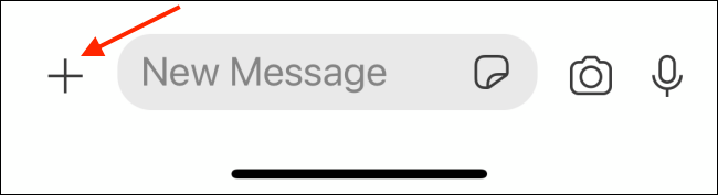 Нажмите плюс, чтобы поделиться фото или видео