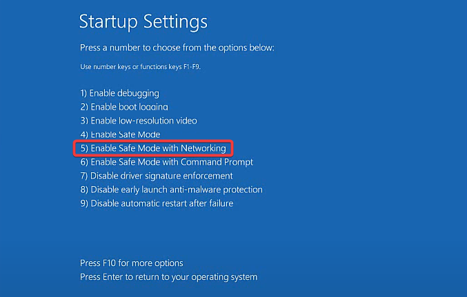 безопасный режим с сетью
