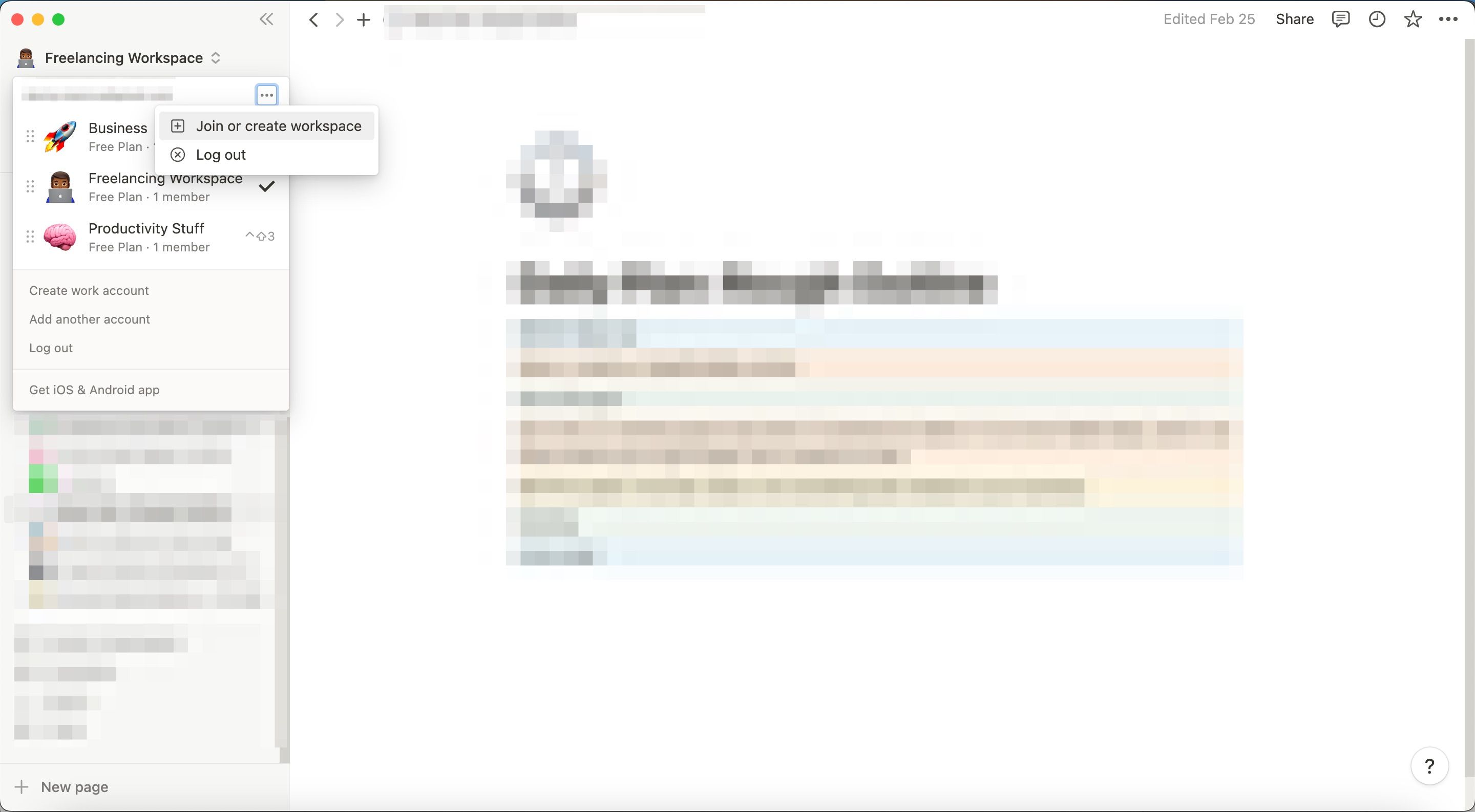 Создать или присоединиться к рабочему пространству в Notion