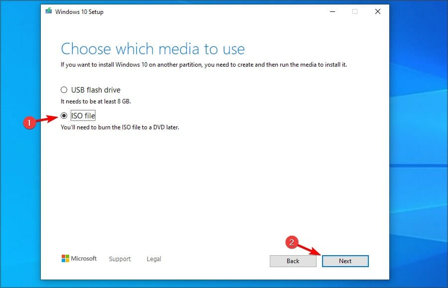 Выбор ISO-файла для загрузки