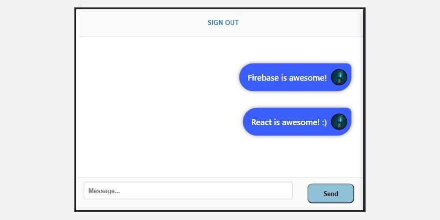 Окно сообщений React-Firebase Chat Application