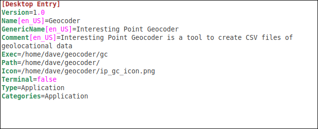 Пример .desktop файла в gedit