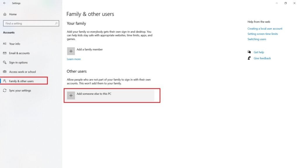 Neuen Benutzer zu Windows 10 hinzufügen