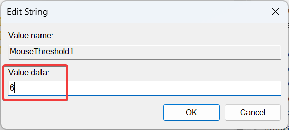параметры MouseThreshold в реестре