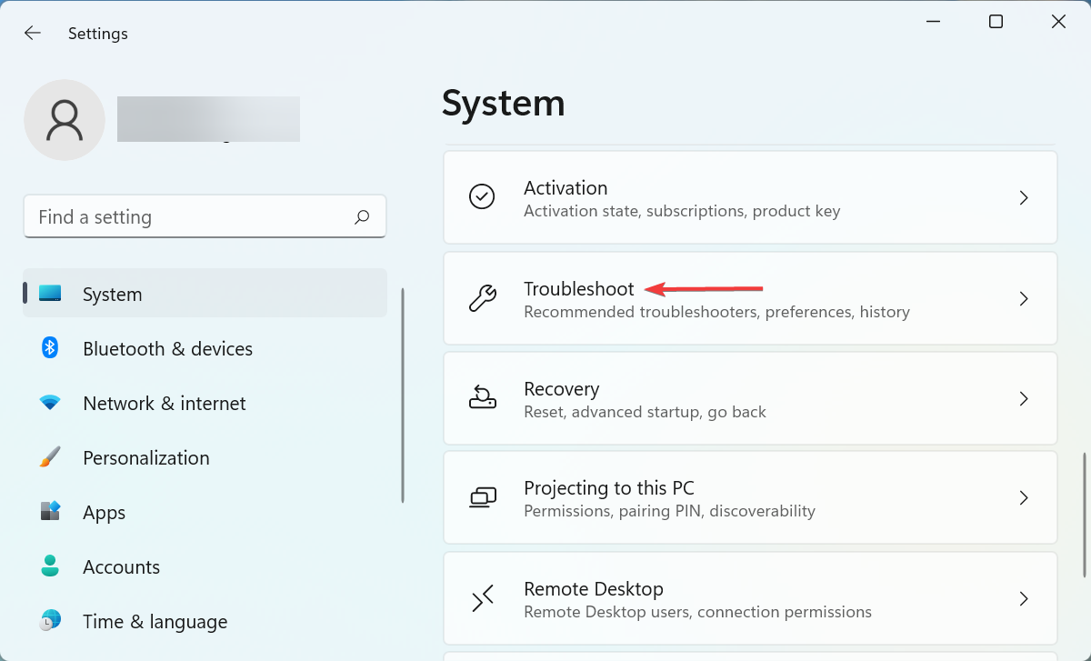 Устранение неполадок в Параметрах
