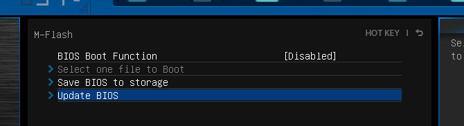 Опция M-Flash в UEFI BIOS
