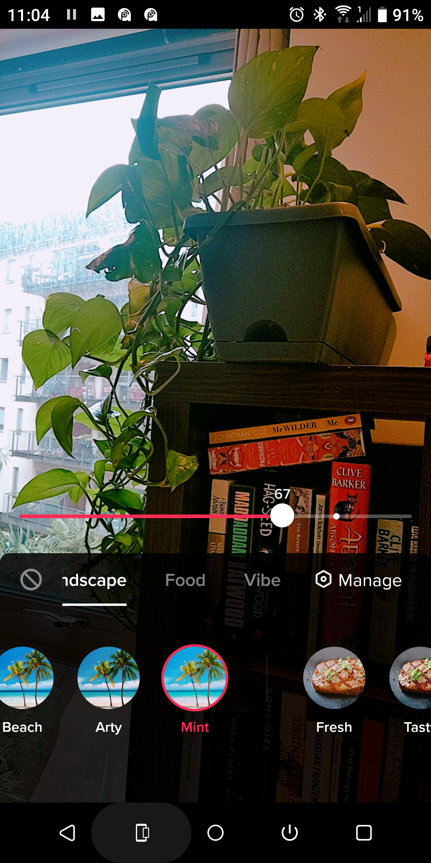 экран управления фильтрами TikTok