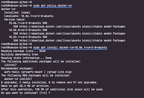 Установка пакета Docker CE