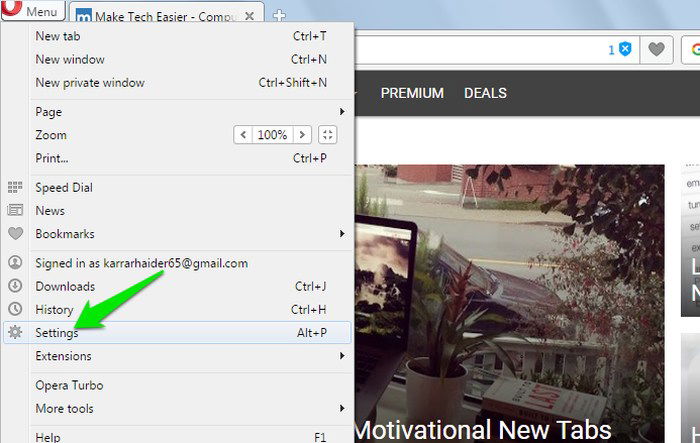 Настройки Opera для отключения изображений