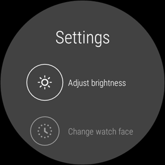 Скриншот: регулировка яркости на часах