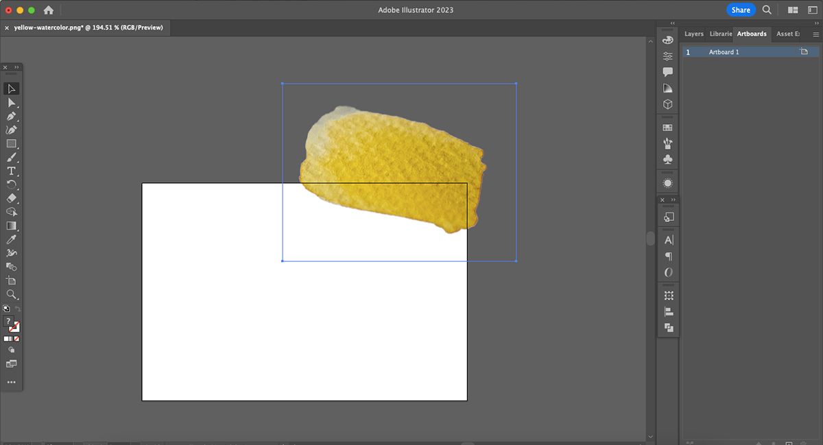 Illustrator с прозрачным фоном и образцом краски.