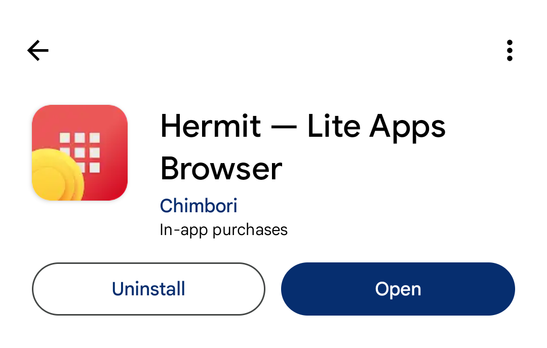 Hermit Lite App Browser в Google Play