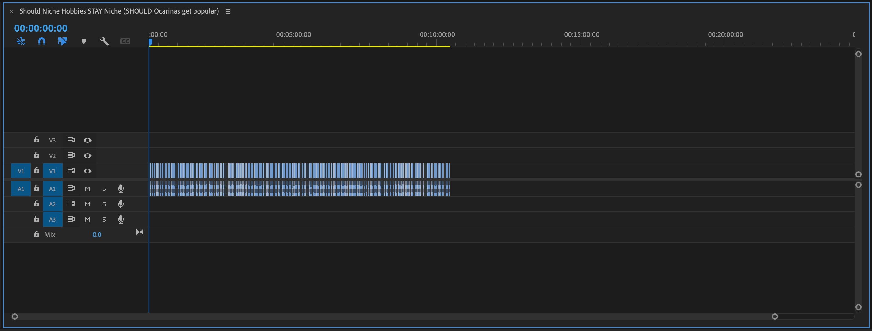 Заметно короче таймлайн Premiere Pro после использования метода диагностической пометки