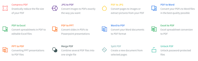 Интерфейс Smallpdf