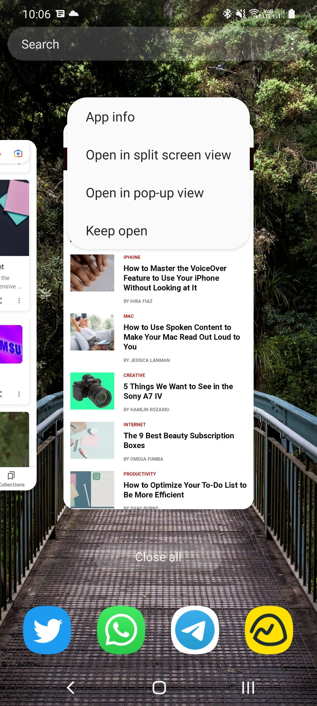 Pop-up View option in Samsung Galaxy devices