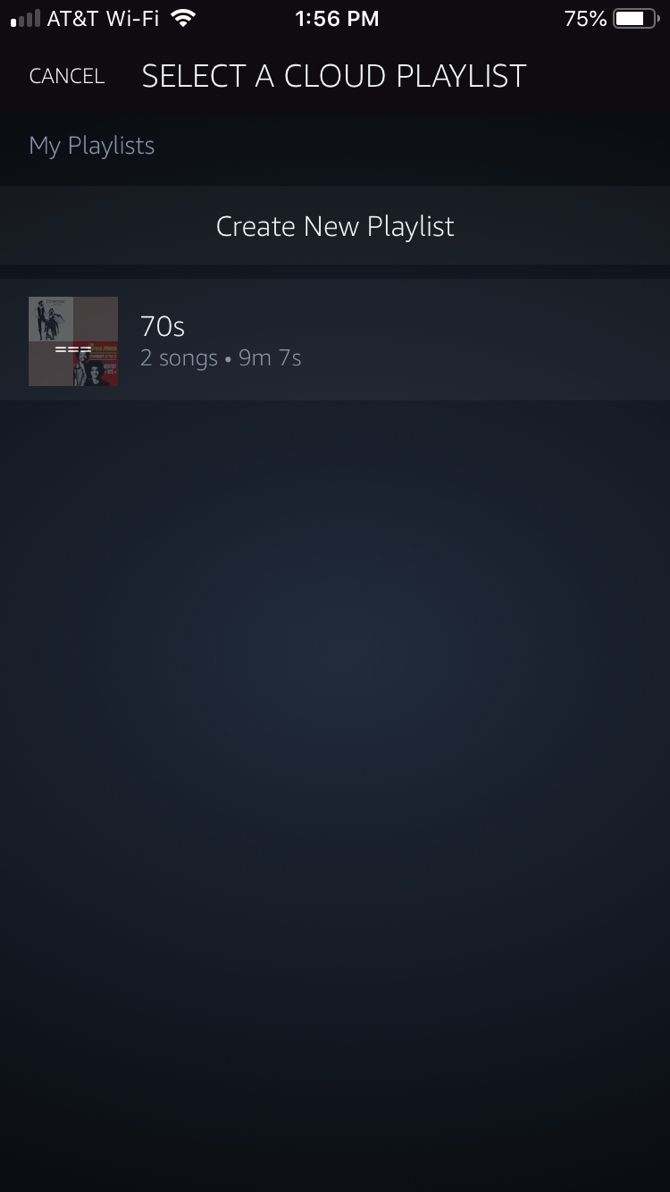 Выбор плейлиста на iPhone
