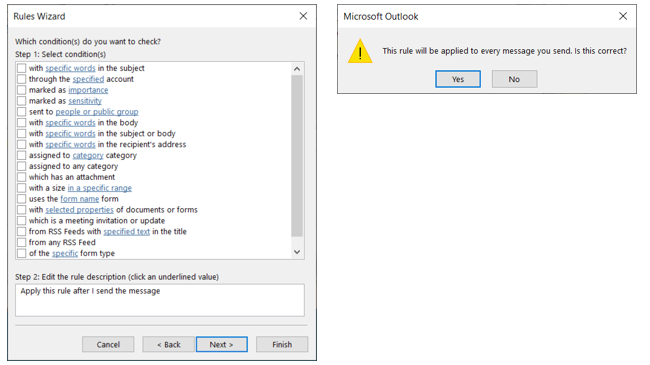 Подтверждение при отсутствии условий