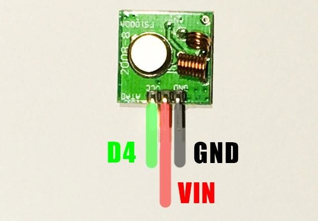 Подключение передатчика 433 MHz