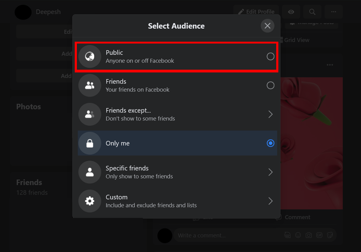 facebook post settings