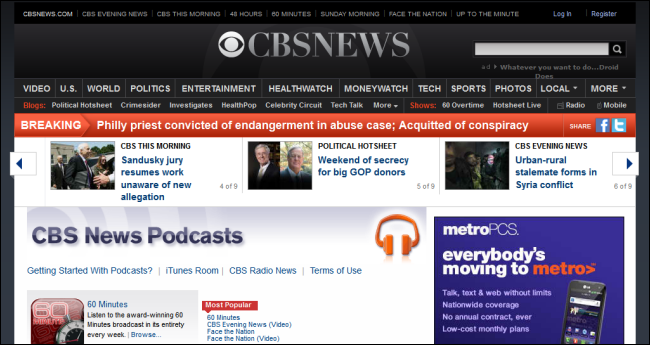 Логотип CBS News и варианты подкастов новостного формата