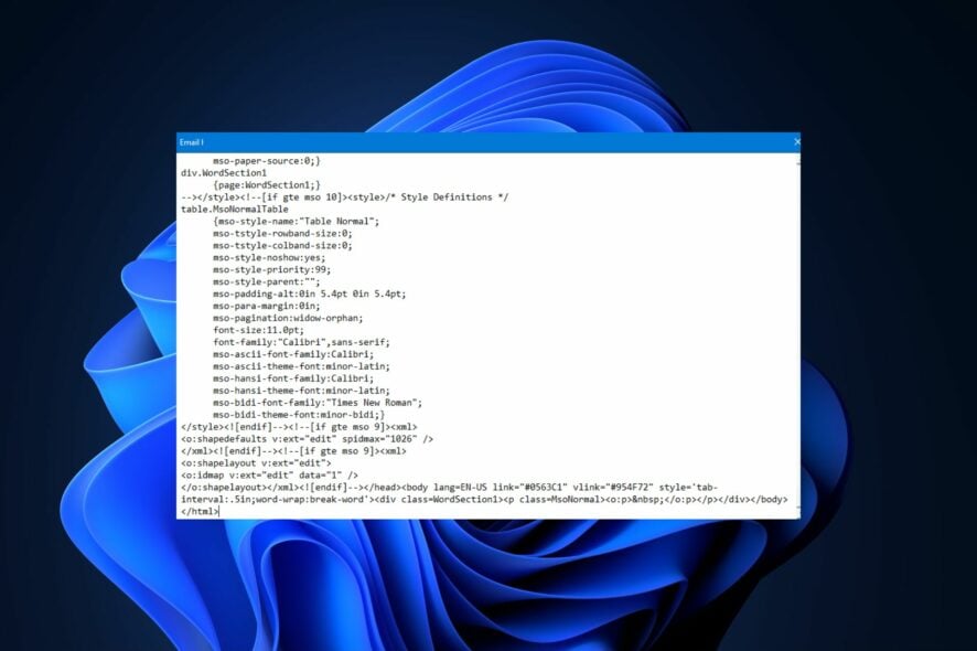 Почта Windows 11 показывает HTML — как исправить