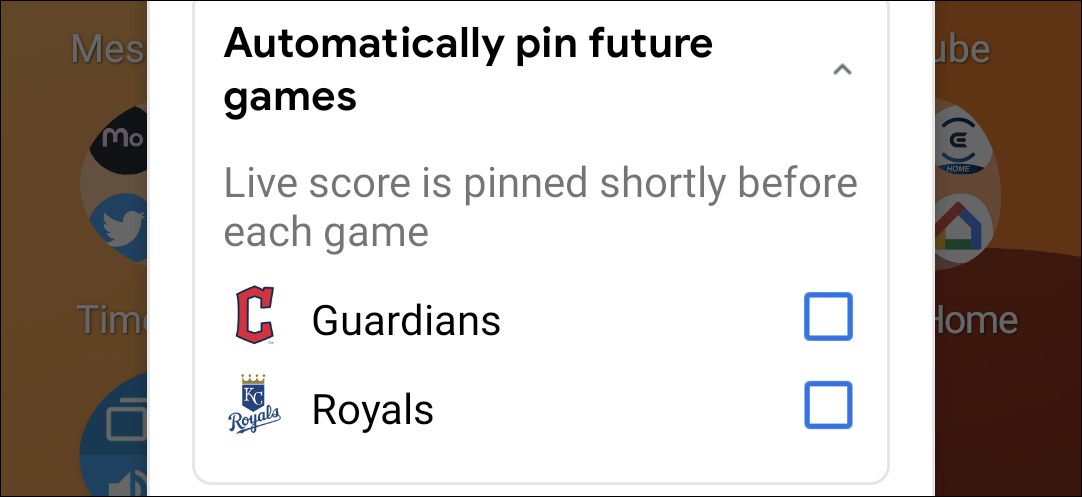 Select a team to follow.