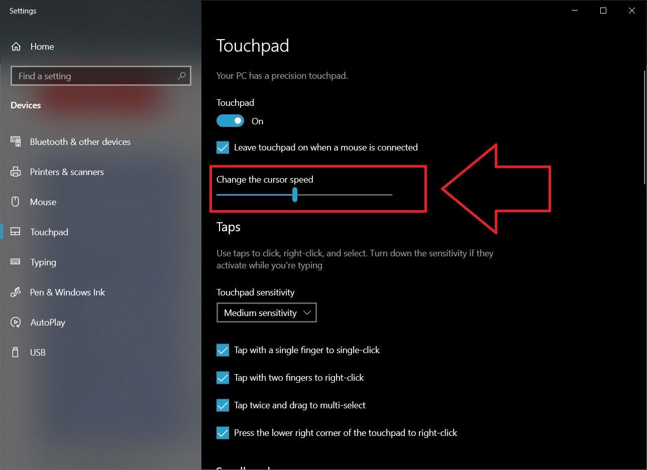 Change the cursor speed