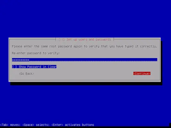 Подтверждение пароля root