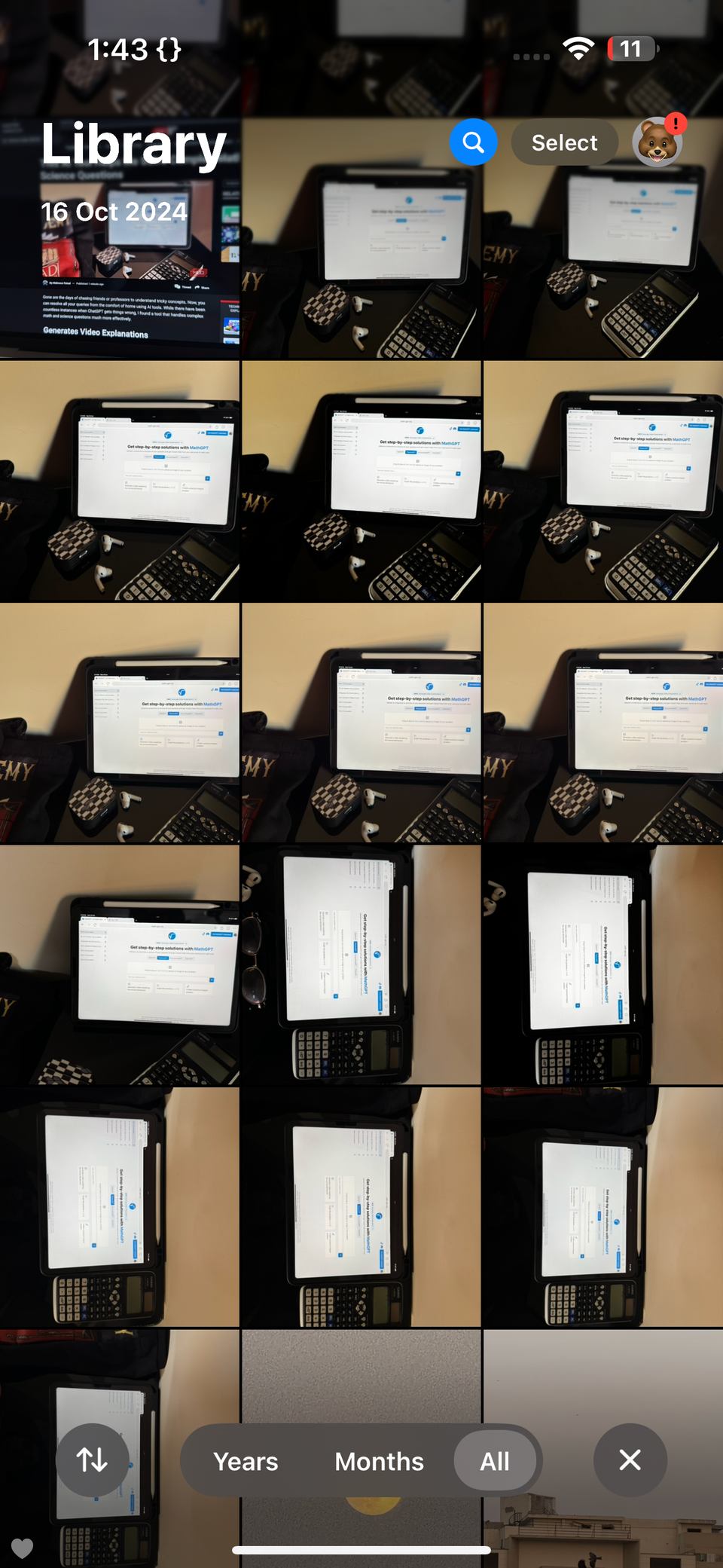 Галерея фото на iPhone с опцией сортировки