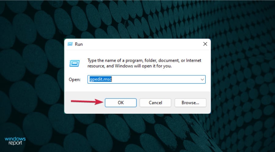 Открытие редактора групповой политики